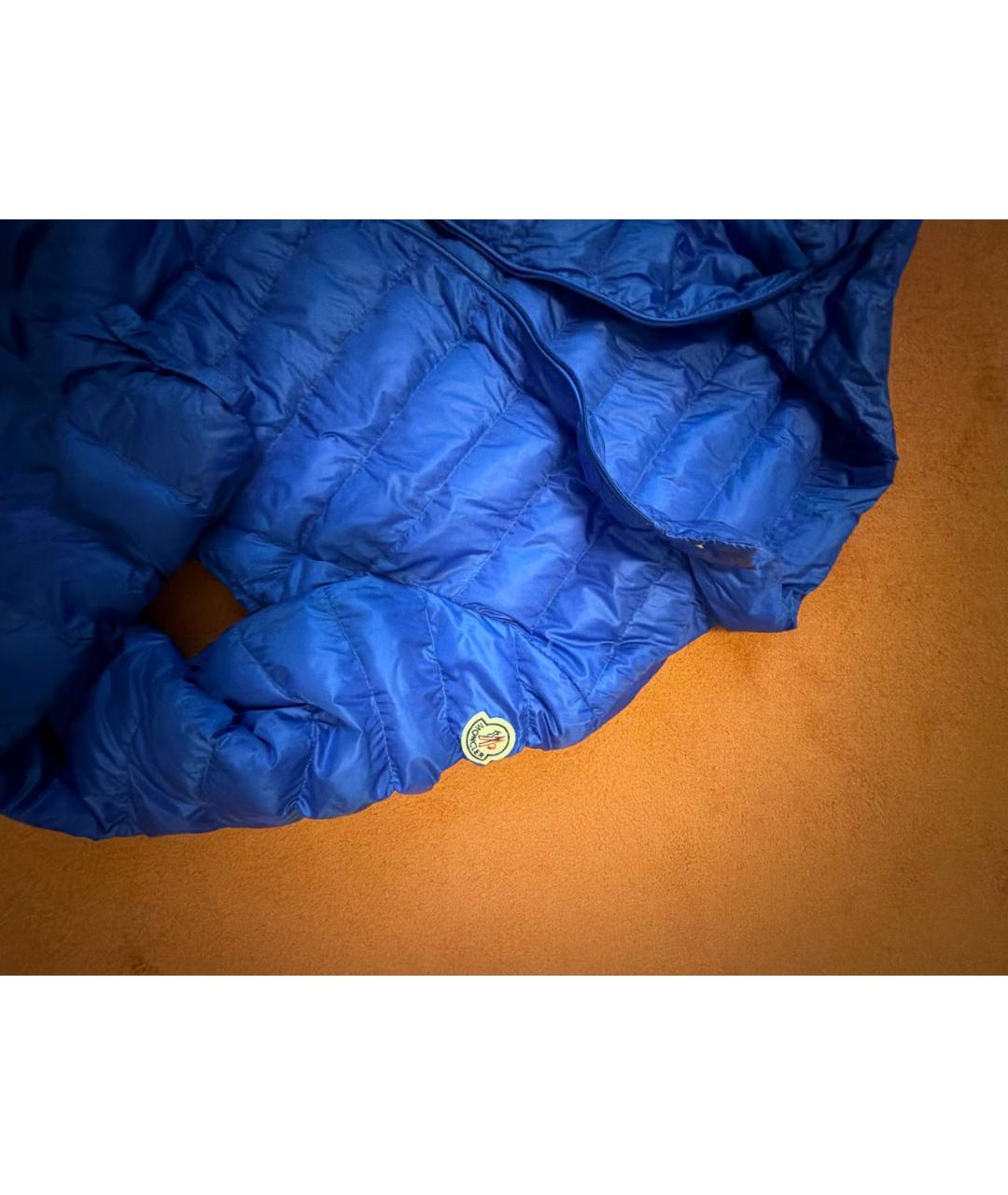 MONCLER Синяя полиуретановая куртка, фото 4