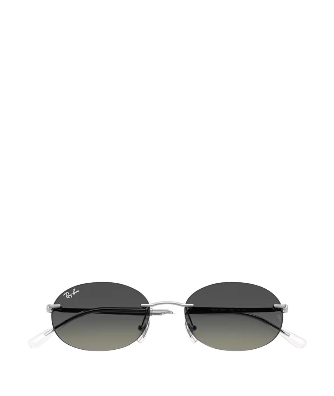 RAY BAN Антрацитовые металлические солнцезащитные очки, фото 1