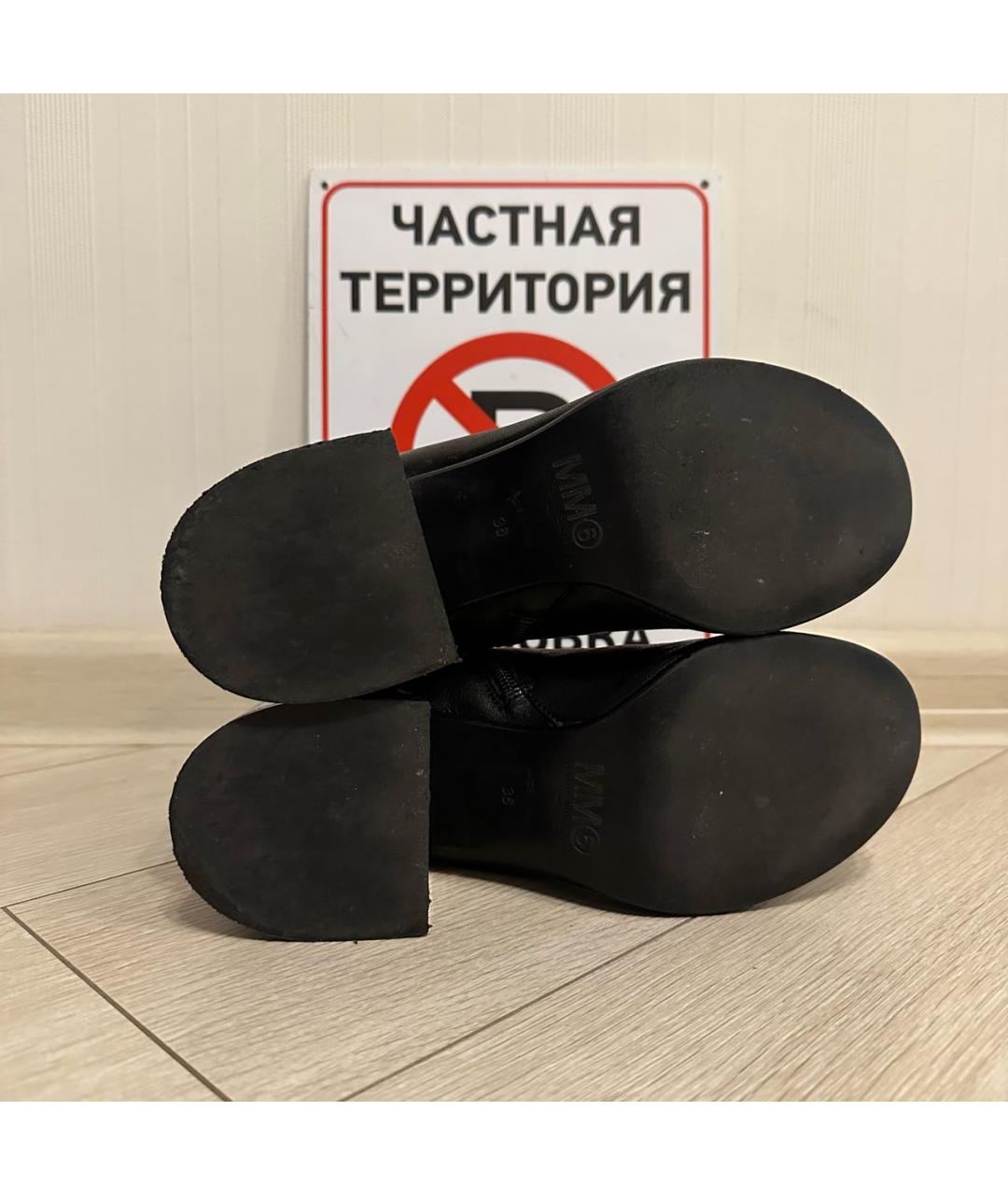 MM6 MAISON MARGIELA Черные кожаные ботильоны, фото 5