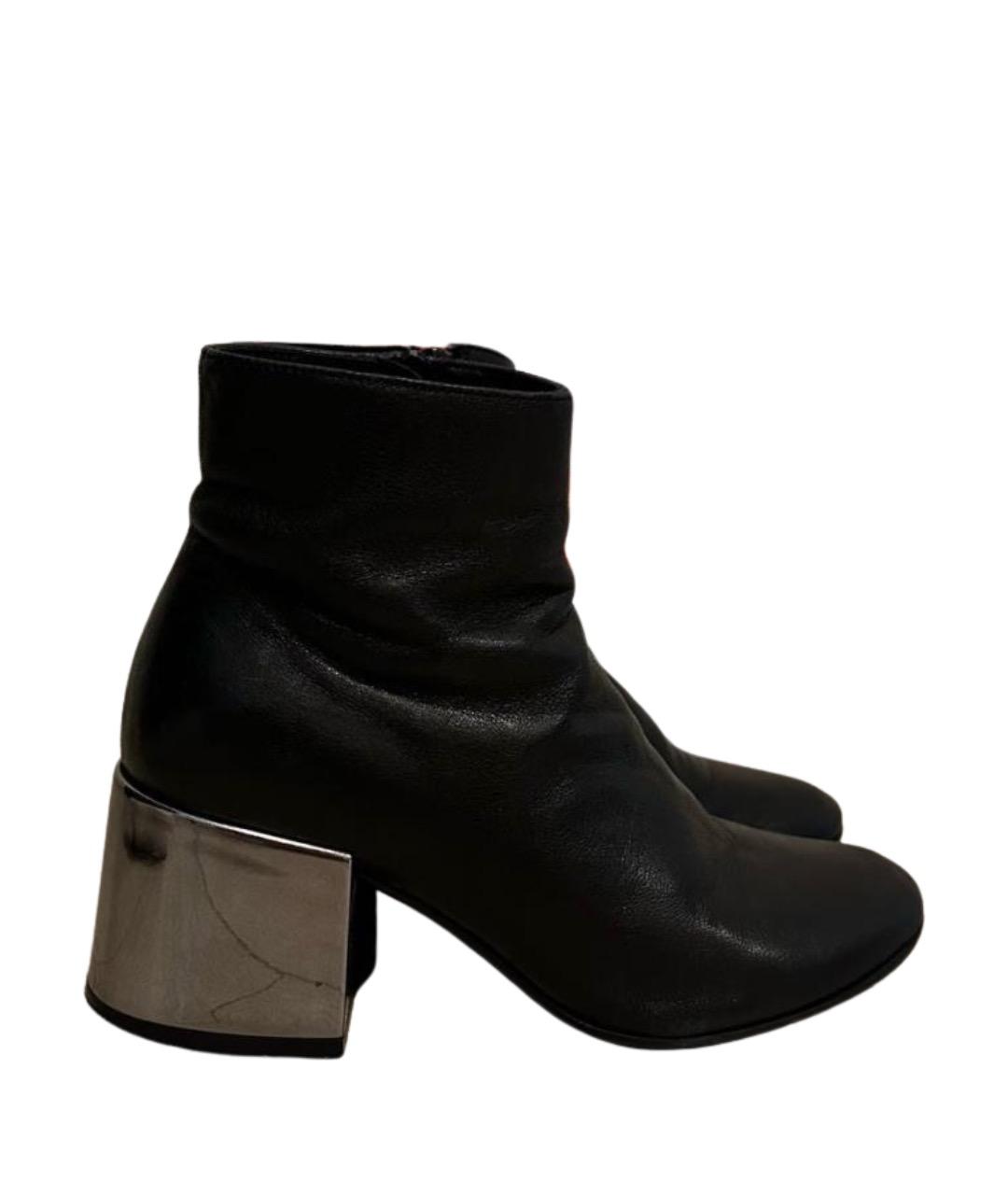 MM6 MAISON MARGIELA Черные кожаные ботильоны, фото 1