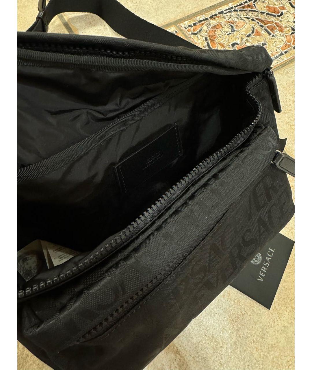 VERSACE Черная поясная сумка, фото 4