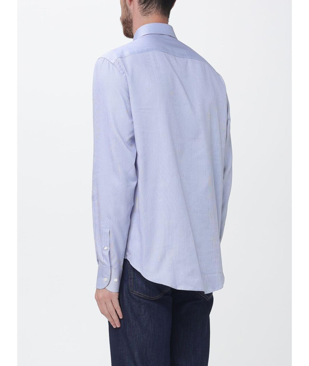 EMPORIO ARMANI Голубая хлопковая классическая рубашка, фото 2