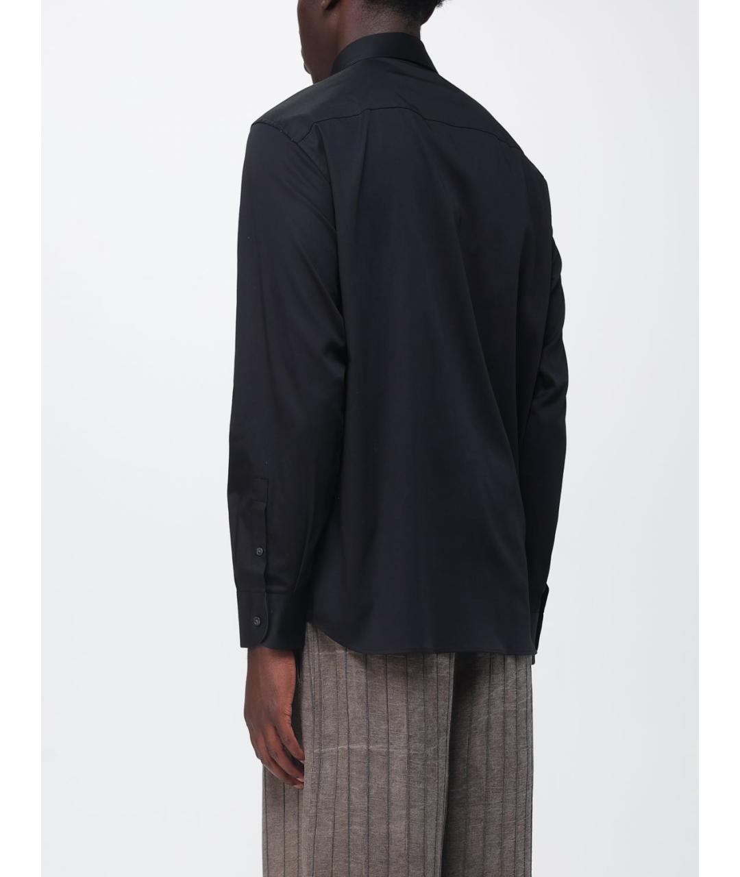 EMPORIO ARMANI Черная хлопковая кэжуал рубашка, фото 2