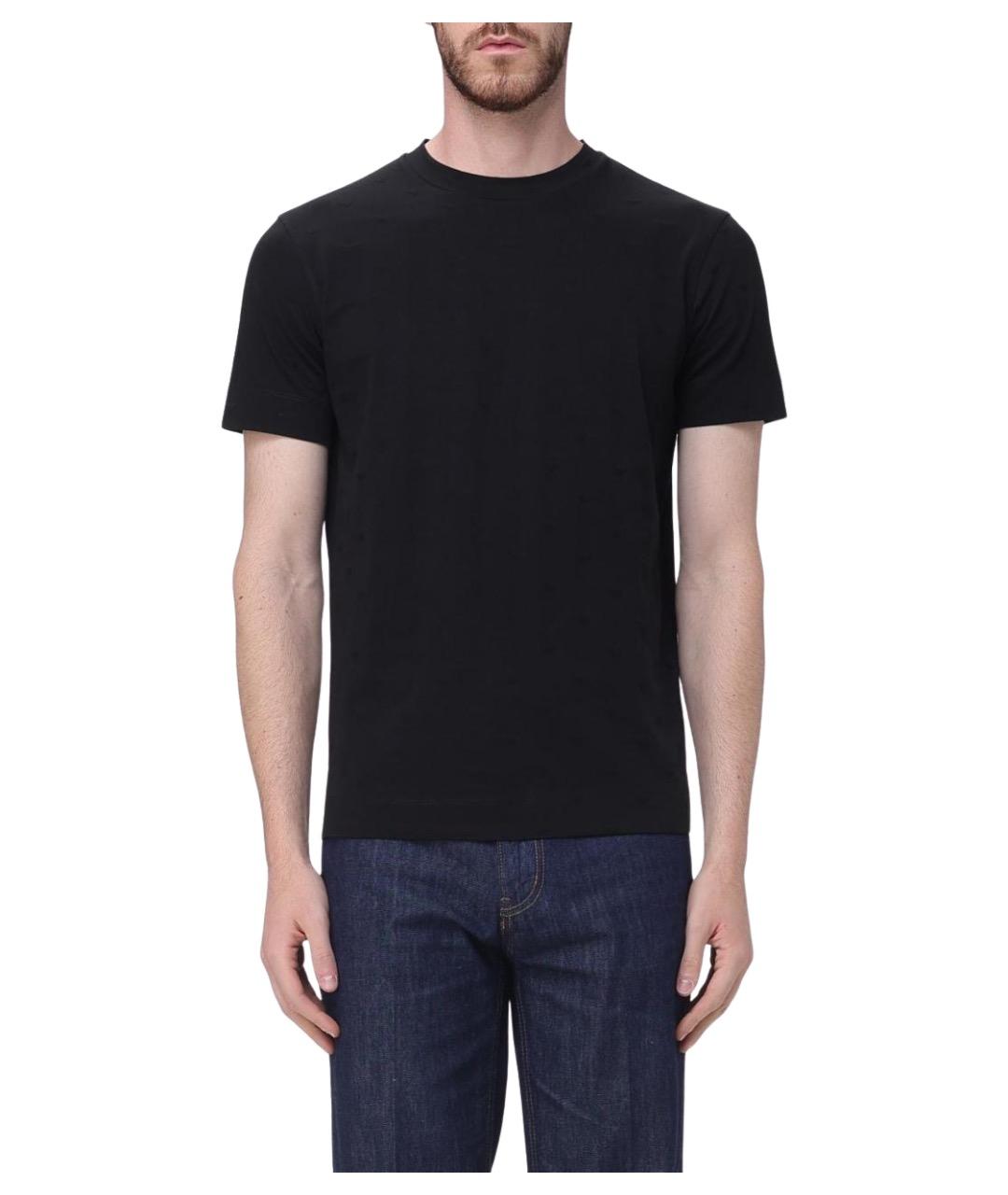 EMPORIO ARMANI Черная хлопковая футболка, фото 1