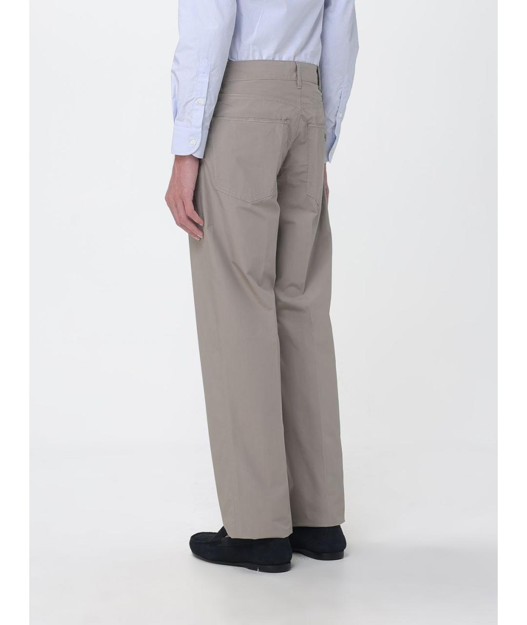 EMPORIO ARMANI Хаки хлопковые повседневные брюки, фото 2