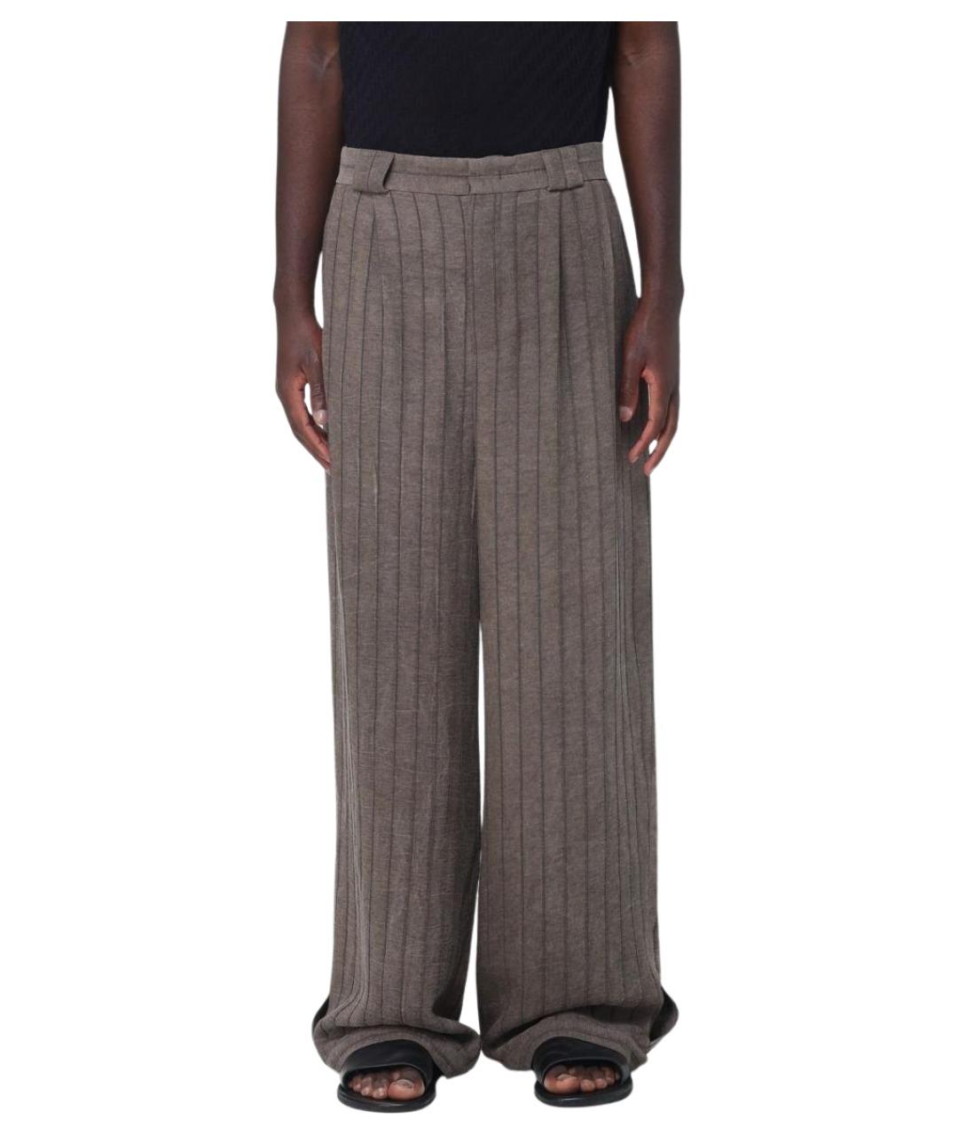 EMPORIO ARMANI Коричневые вискозные повседневные брюки, фото 1