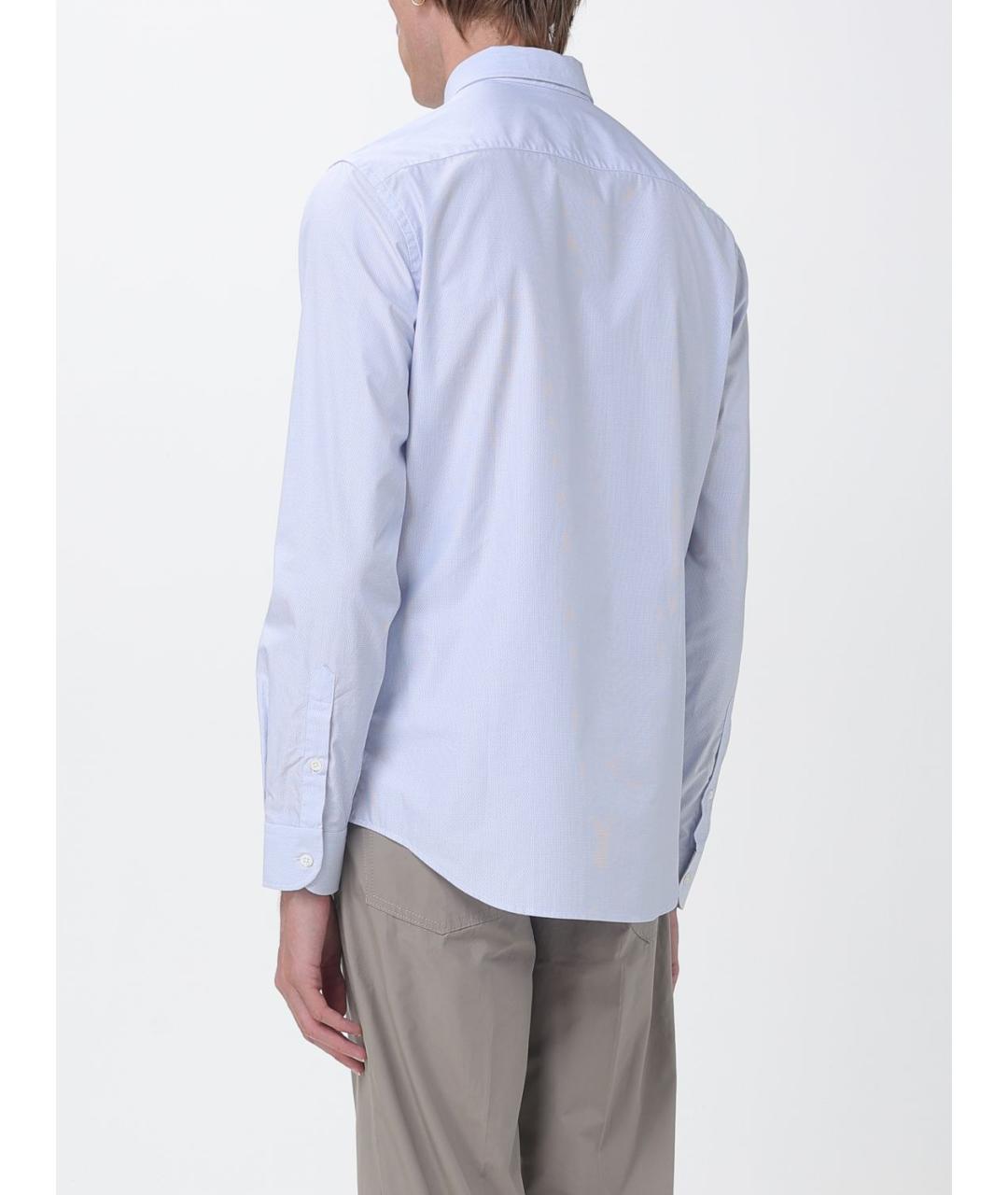 EMPORIO ARMANI Голубая хлопковая классическая рубашка, фото 2