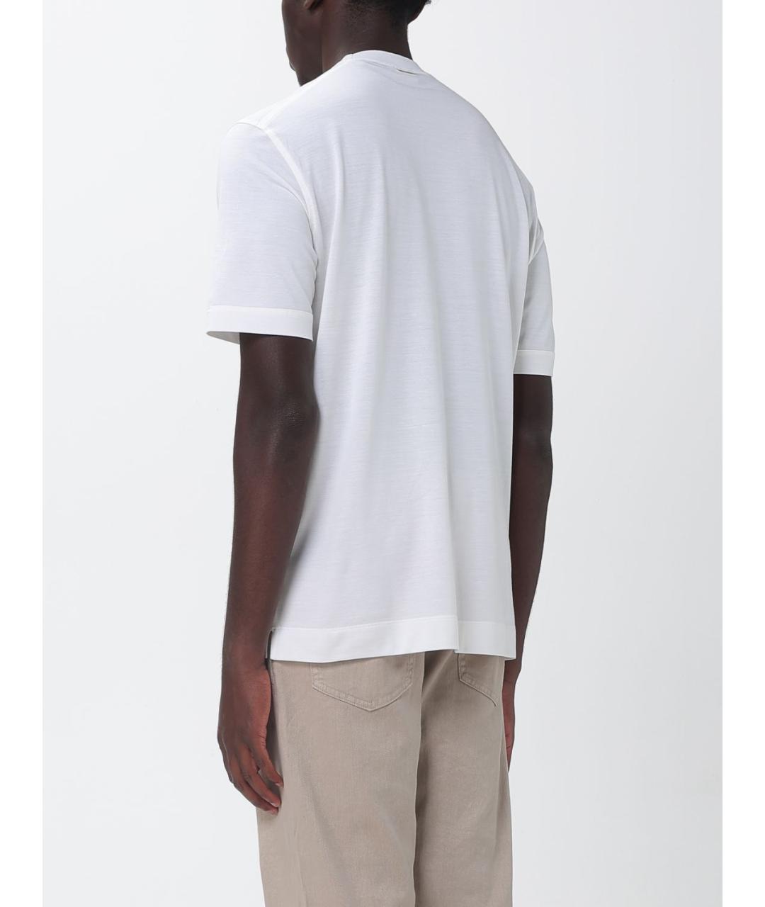ZEGNA Белая хлопковая футболка, фото 3