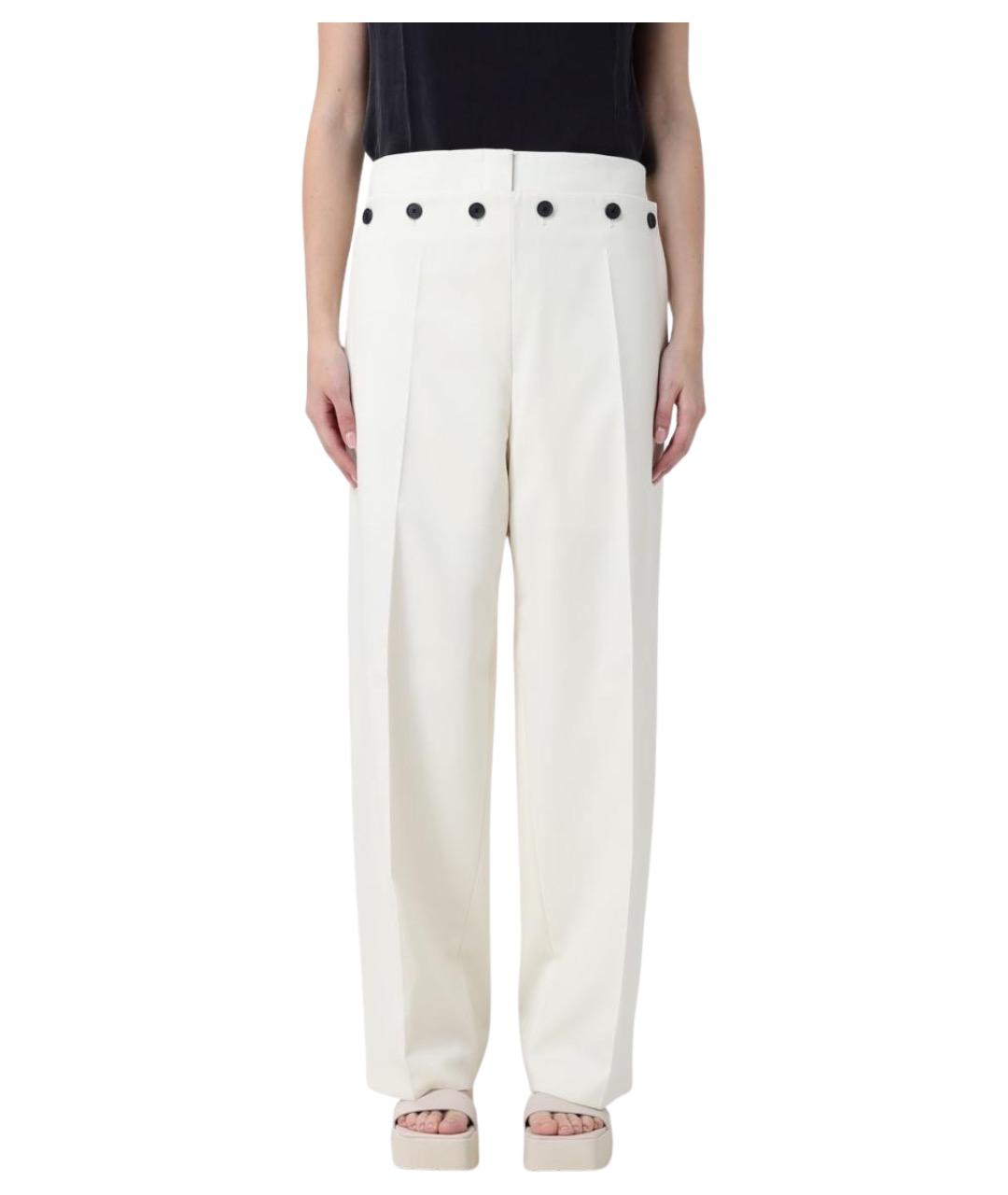 HUGO BOSS Белые шерстяные прямые брюки, фото 1