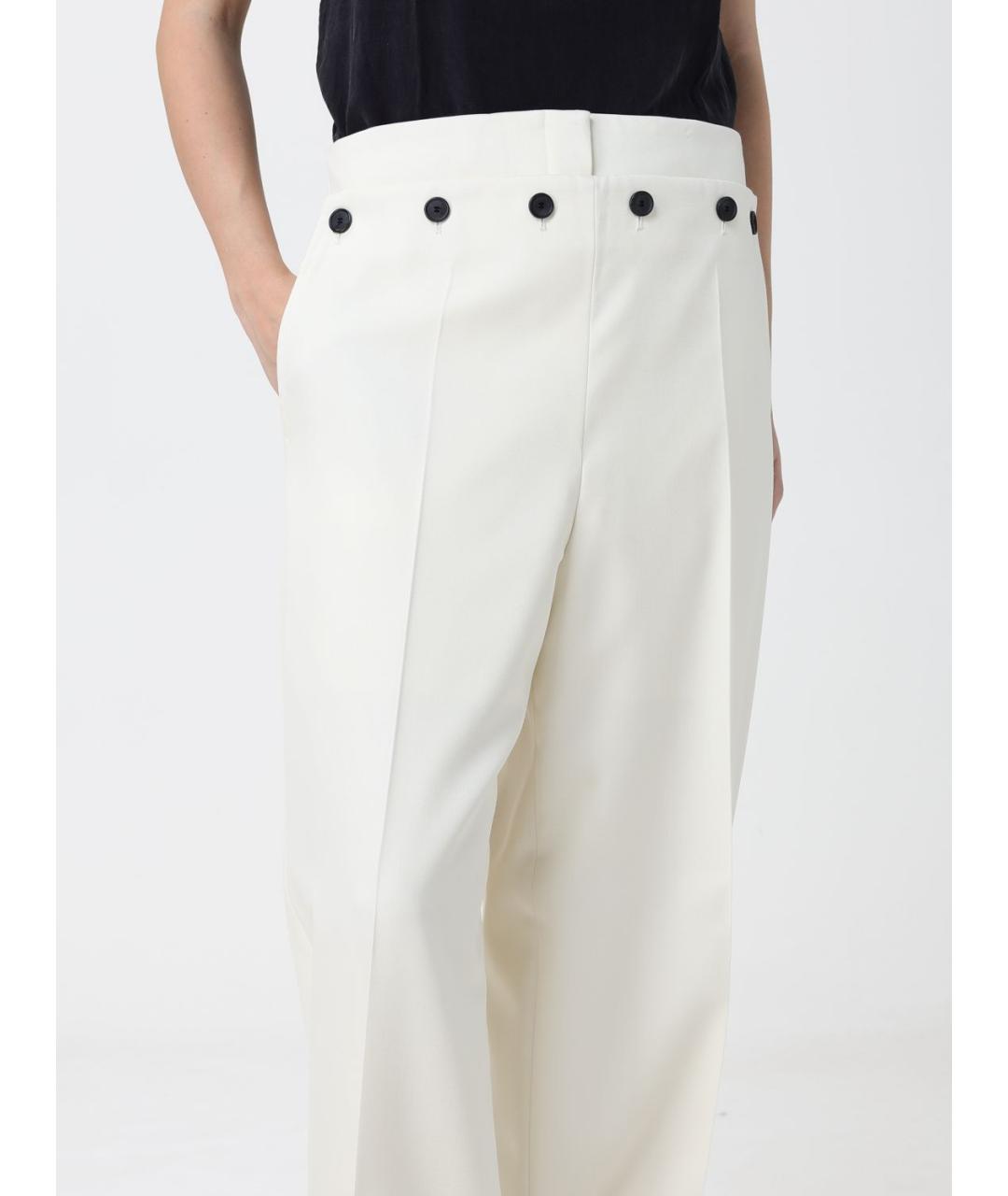 HUGO BOSS Белые шерстяные прямые брюки, фото 3