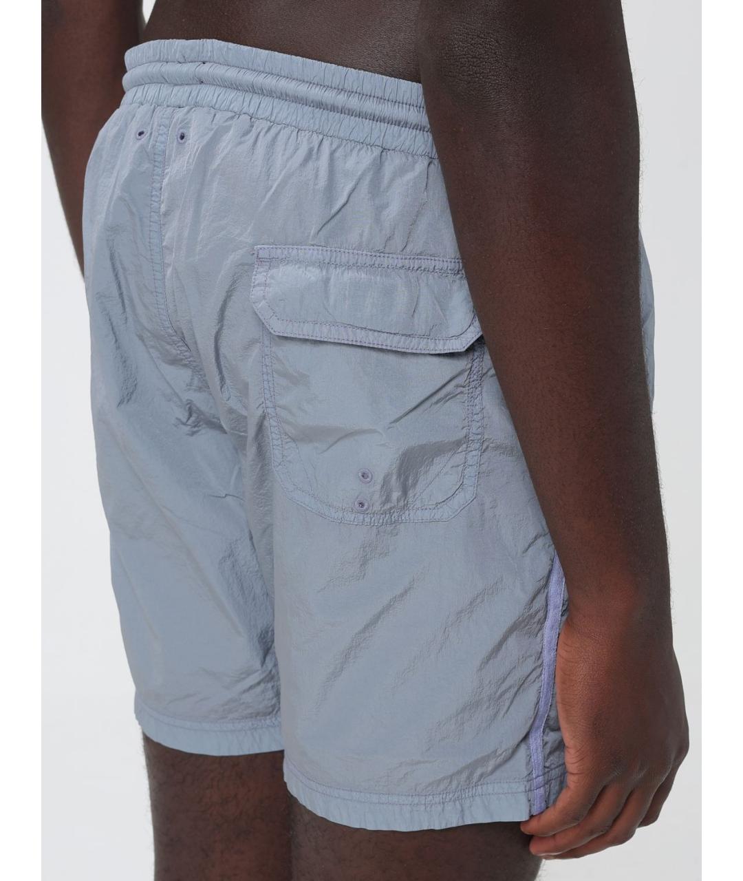 BLAUER Голубые полиамидовые шорты, фото 3