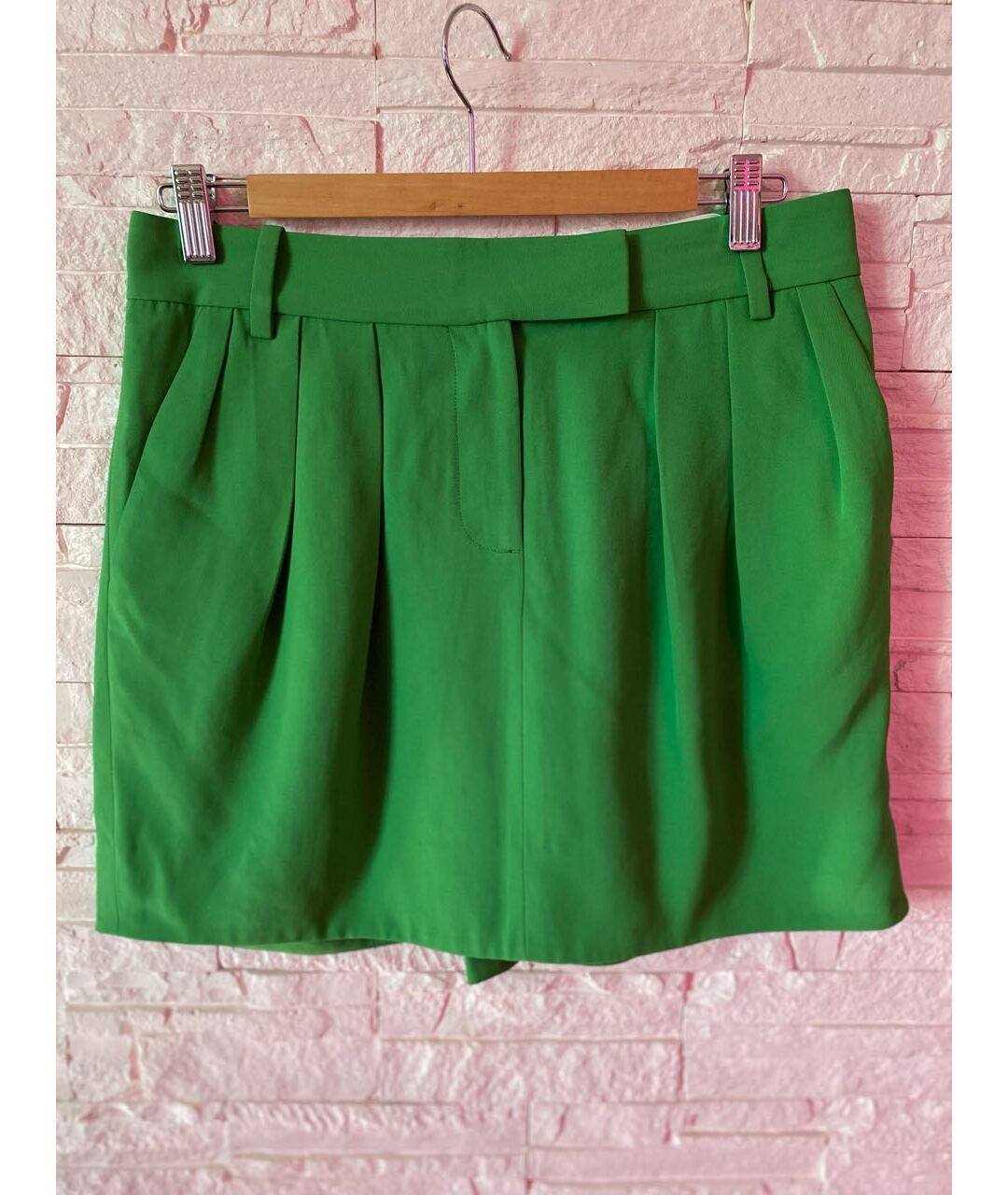 DIANE VON FURSTENBERG Зеленая полиамидовая юбка мини, фото 6