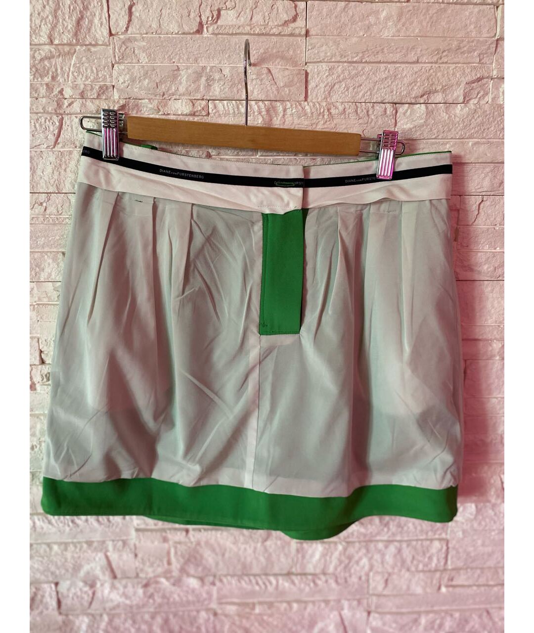 DIANE VON FURSTENBERG Зеленая полиамидовая юбка мини, фото 3