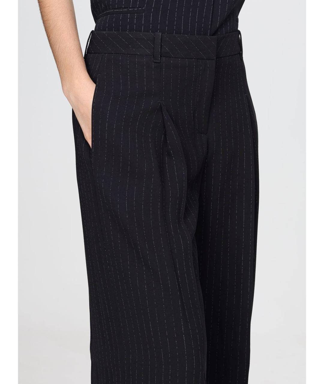 HUGO BOSS Черные вискозные брюки широкие, фото 3