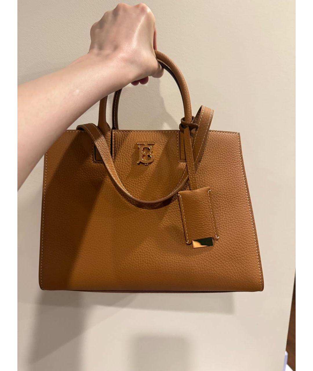BURBERRY Коричневая кожаная сумка тоут, фото 2