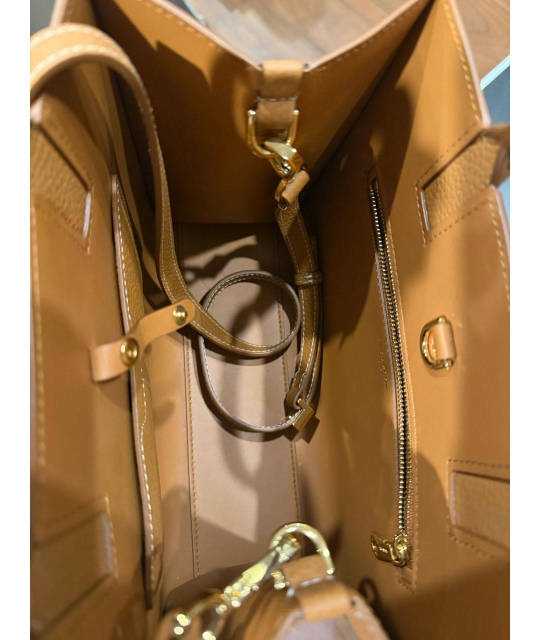BURBERRY Коричневая кожаная сумка тоут, фото 4
