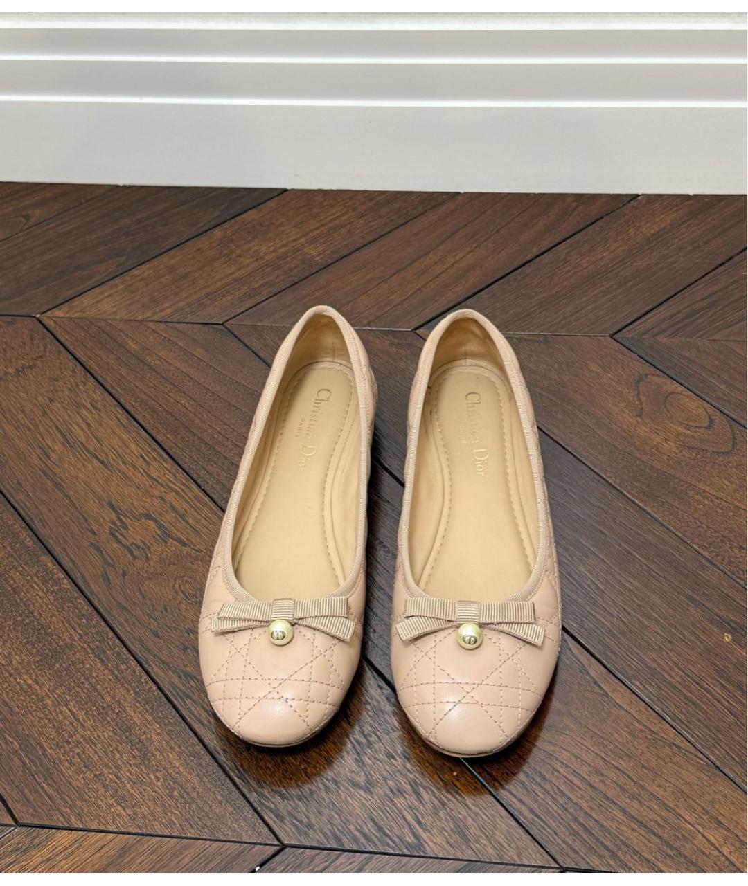 CHRISTIAN DIOR Розовые кожаные балетки, фото 2