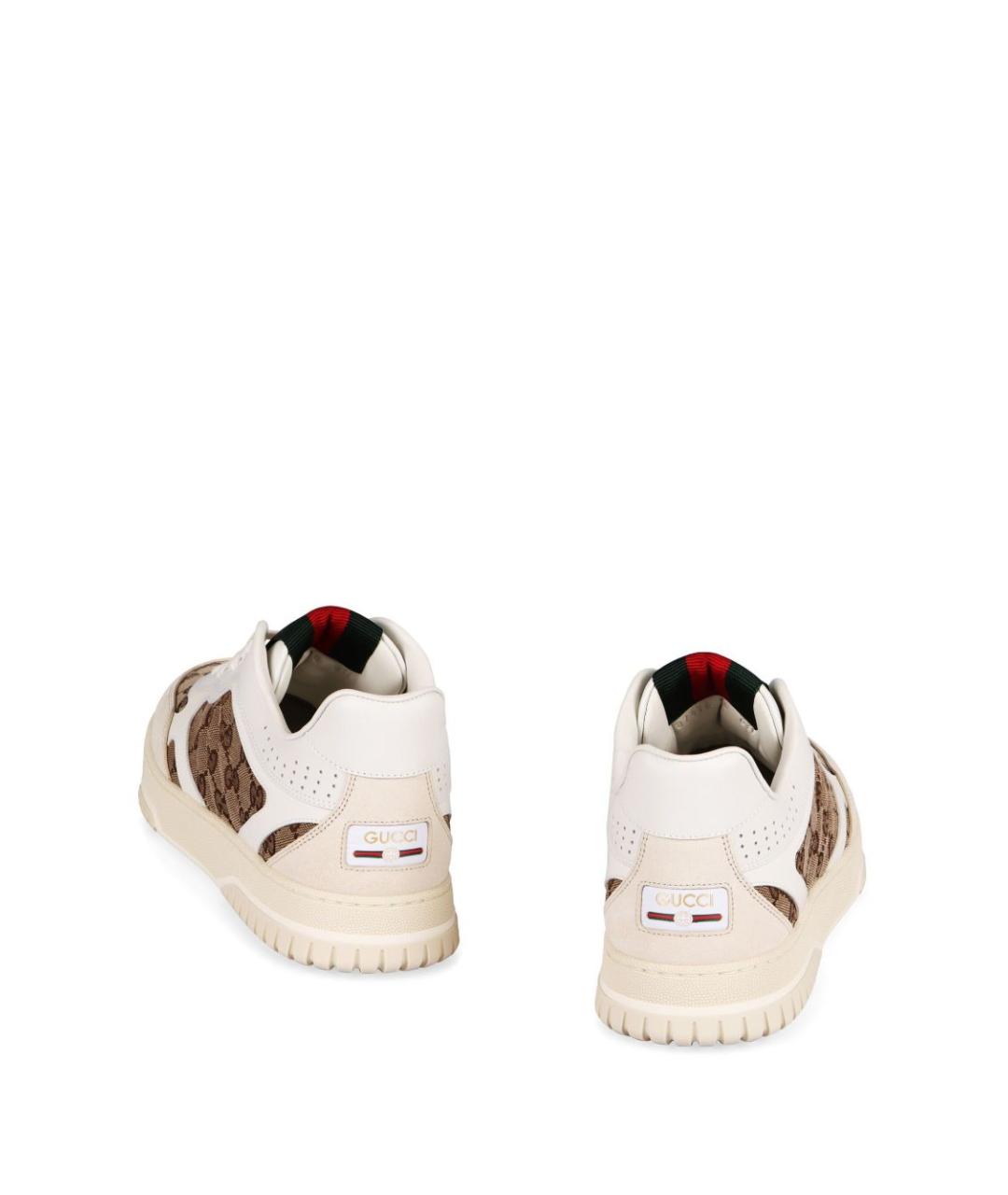 GUCCI Белые кожаные низкие кроссовки / кеды, фото 4
