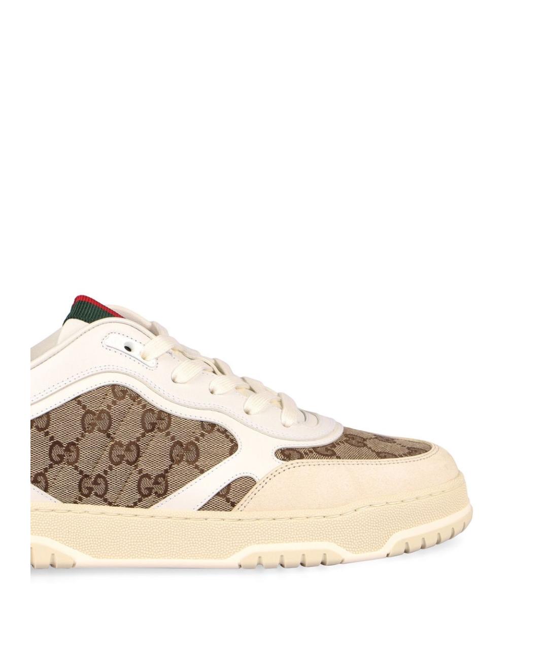 GUCCI Белые кожаные низкие кроссовки / кеды, фото 5
