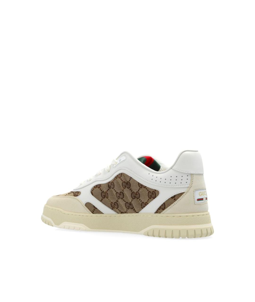 GUCCI Белые кожаные низкие кроссовки / кеды, фото 2