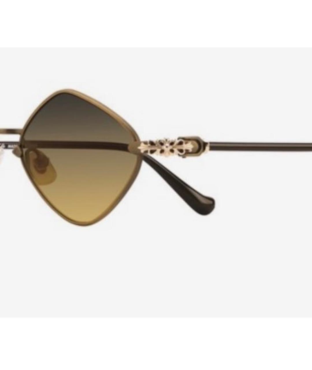 CHROME HEARTS Золотые металлические солнцезащитные очки, фото 2