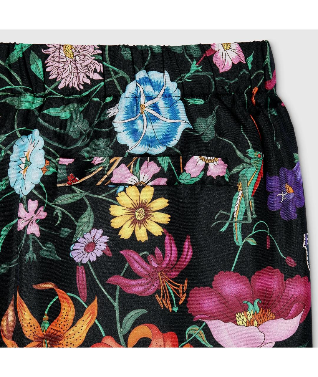 GUCCI Мульти шелковые прямые брюки, фото 2