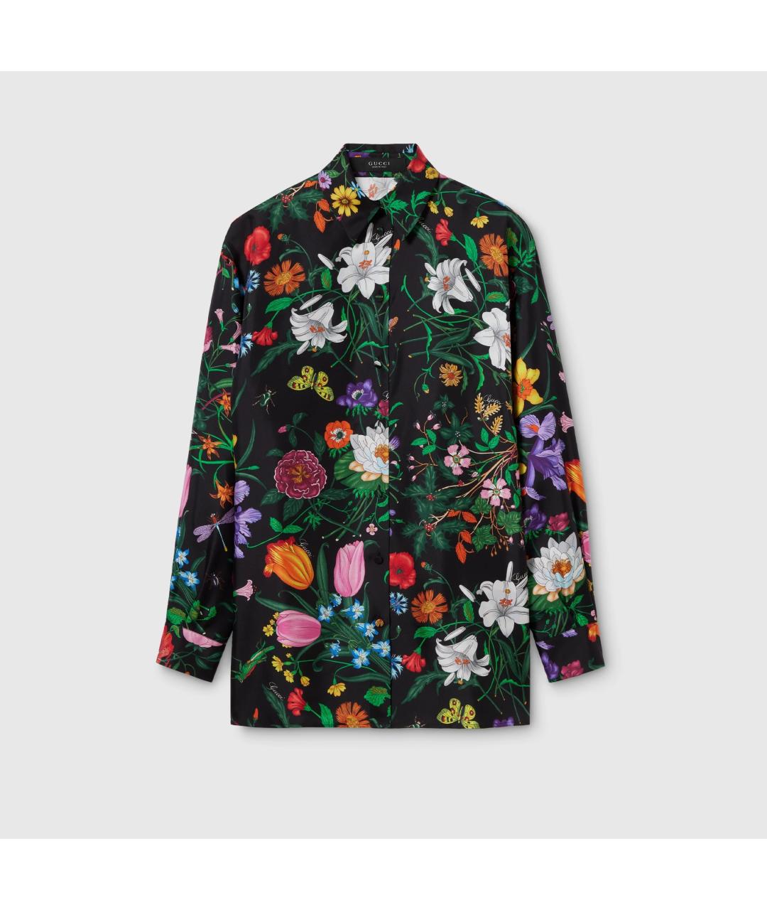 GUCCI Черная шелковая рубашка, фото 3