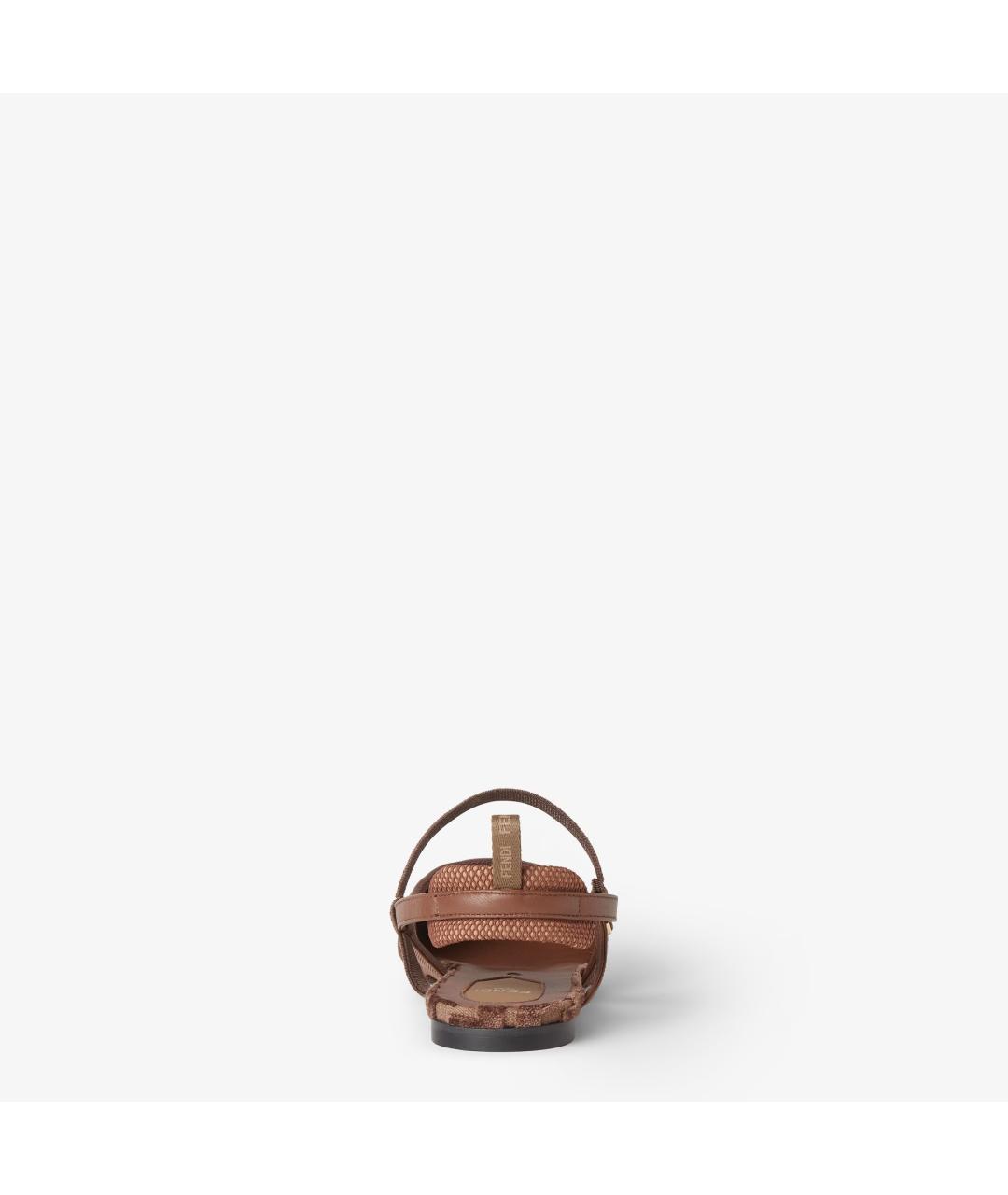 FENDI Коричневые текстильные балетки, фото 3