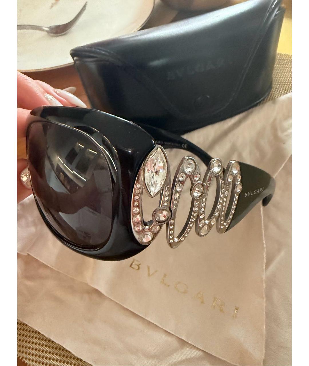 BVLGARI Черные пластиковые солнцезащитные очки, фото 2