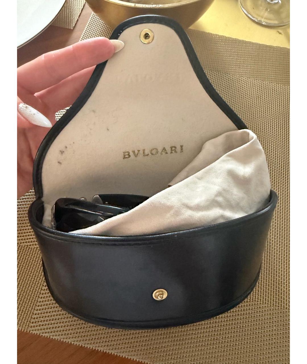 BVLGARI Черные пластиковые солнцезащитные очки, фото 3
