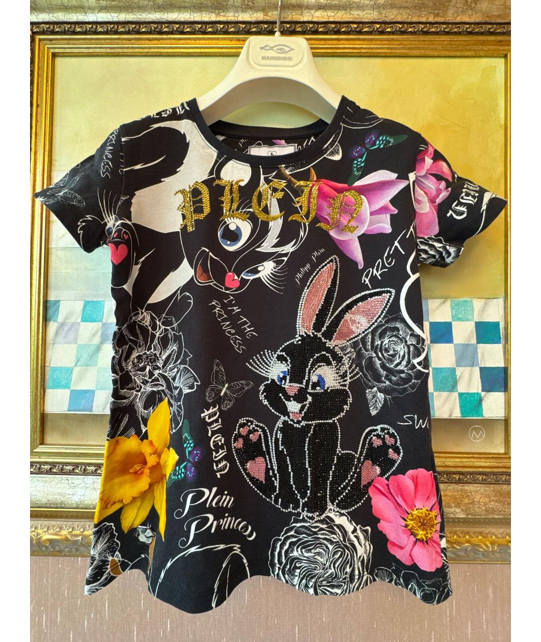 PHILIPP PLEIN Черный хлопковый детская футболка / топ, фото 6