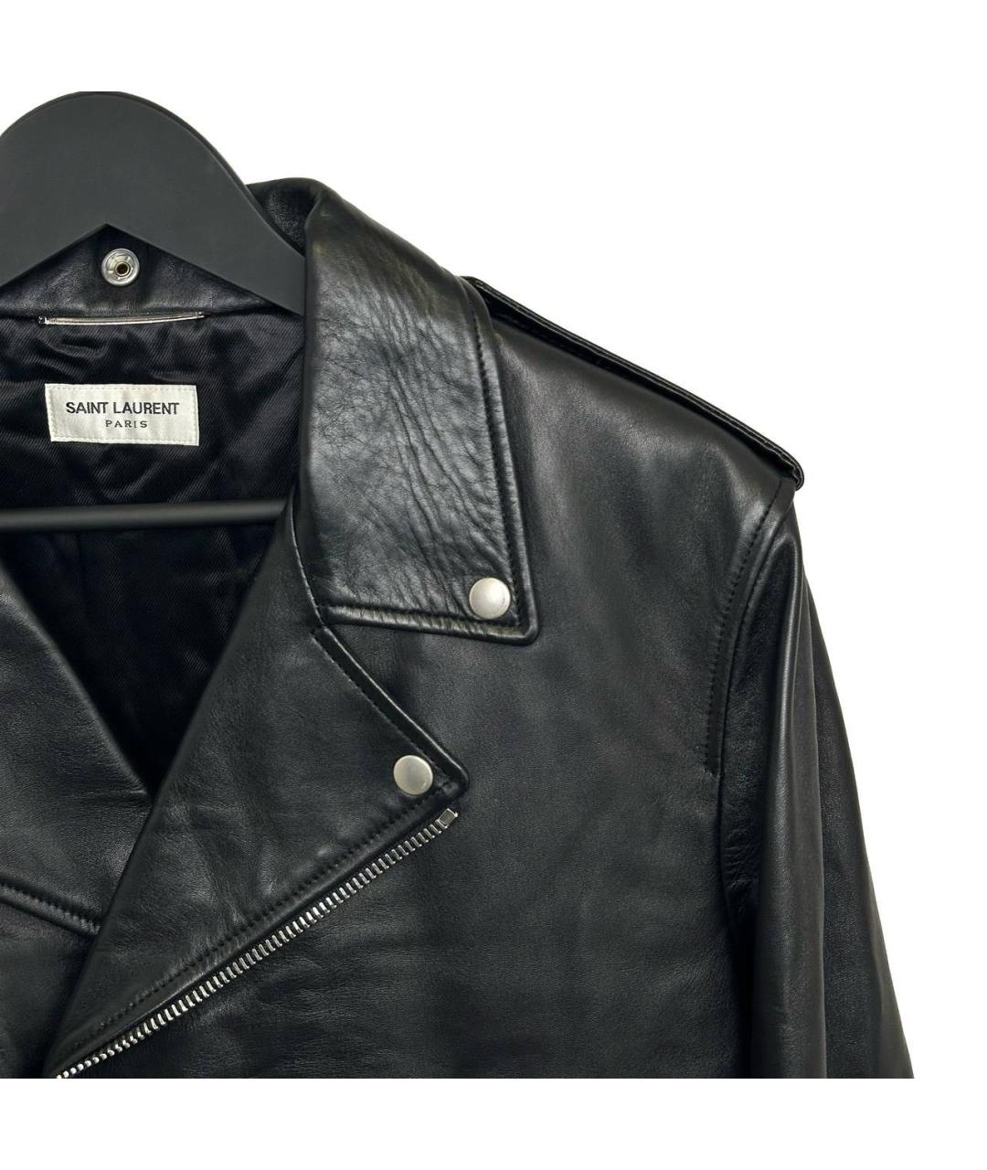 SAINT LAURENT Черная кожаная куртка, фото 2