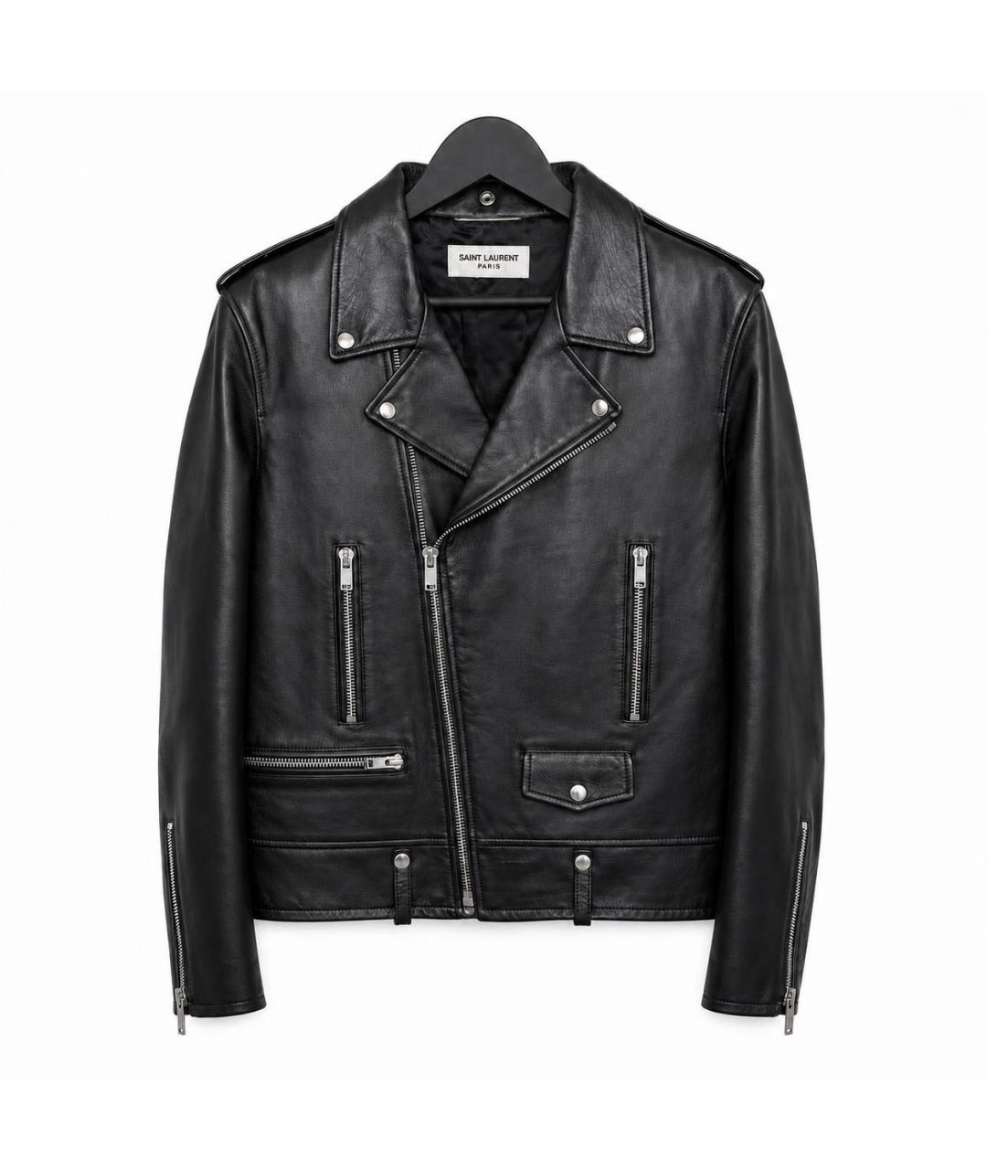 SAINT LAURENT Черная кожаная куртка, фото 4