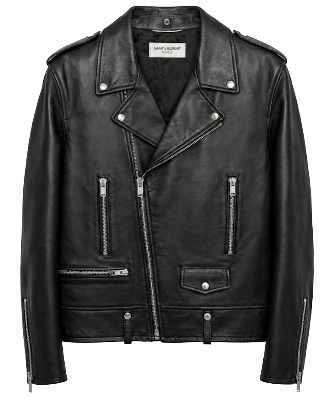 SAINT LAURENT Черная кожаная куртка, фото 1