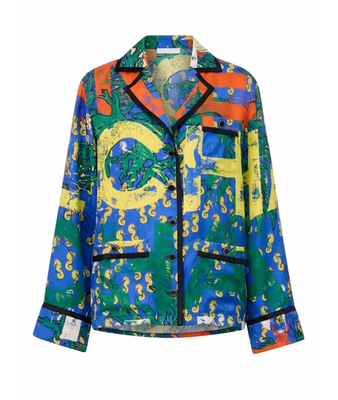 CHANEL Синяя шелковая рубашка, фото 1