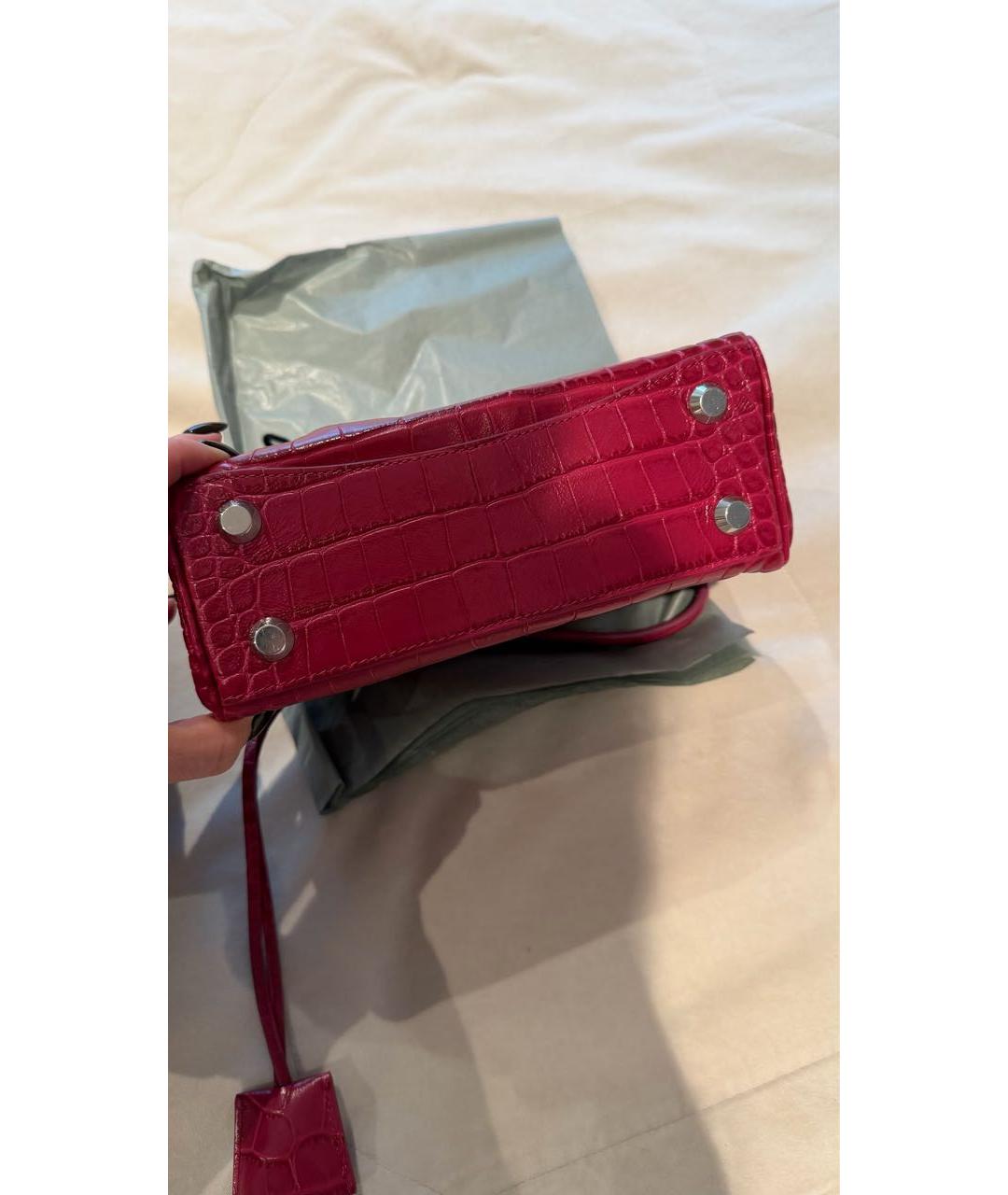 BALENCIAGA Красная сумка через плечо из экзотической кожи, фото 3