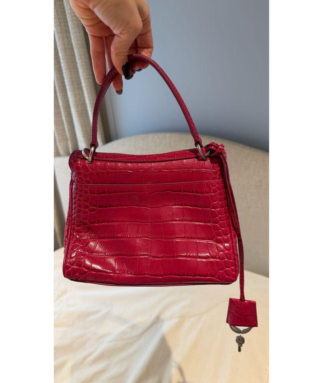 BALENCIAGA Красная сумка через плечо из экзотической кожи, фото 2