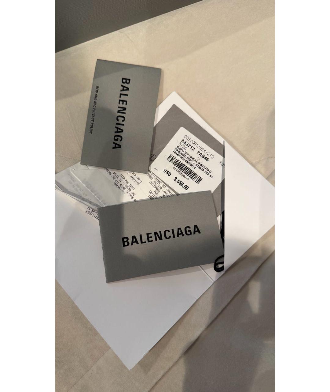 BALENCIAGA Красная сумка через плечо из экзотической кожи, фото 7