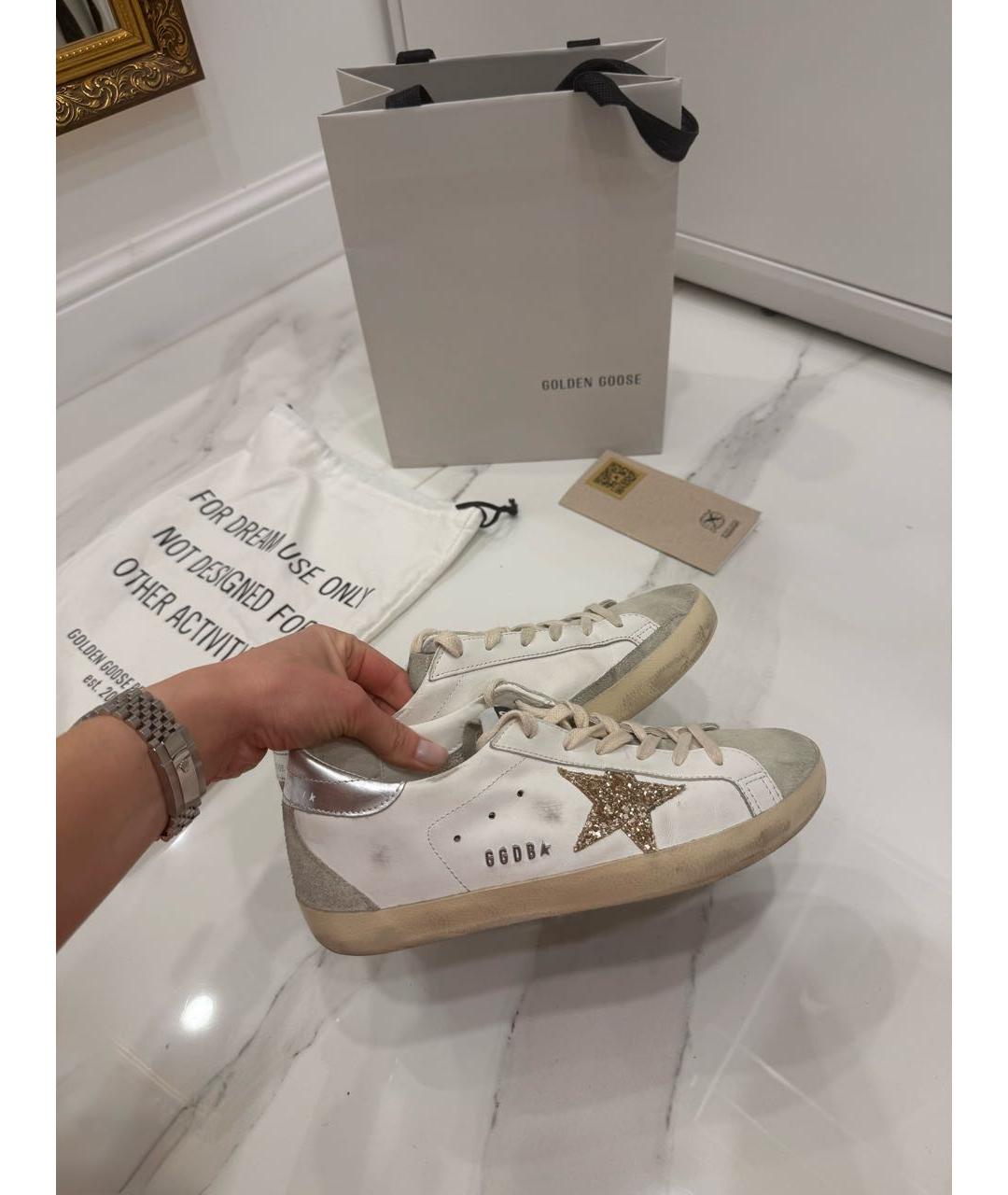 GOLDEN GOOSE DELUXE BRAND Белые кожаные кроссовки, фото 2