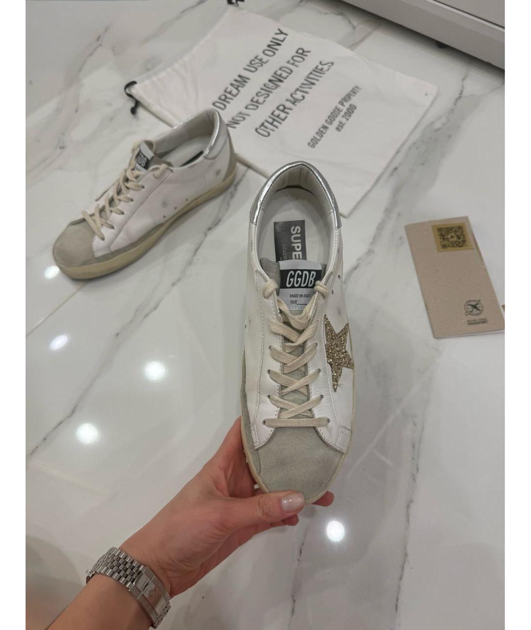 GOLDEN GOOSE DELUXE BRAND Белые кожаные кроссовки, фото 7