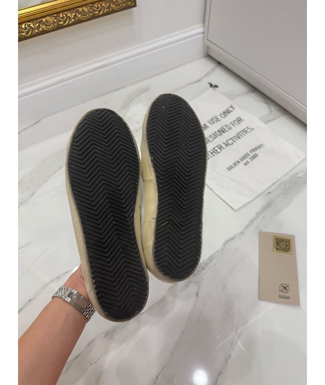 GOLDEN GOOSE DELUXE BRAND Белые кожаные кроссовки, фото 6