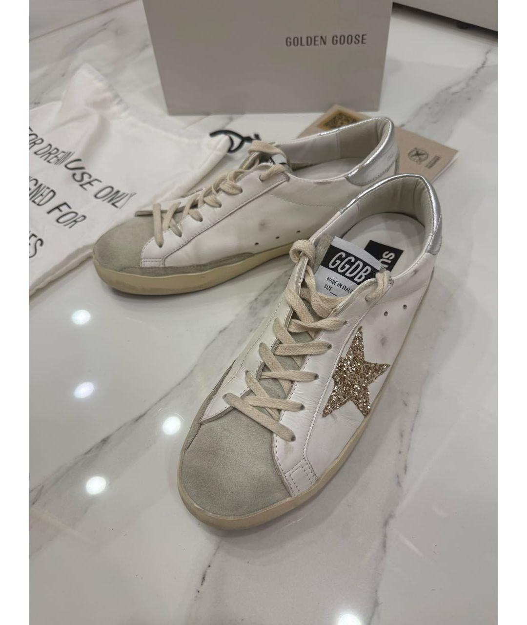 GOLDEN GOOSE DELUXE BRAND Белые кожаные кроссовки, фото 5