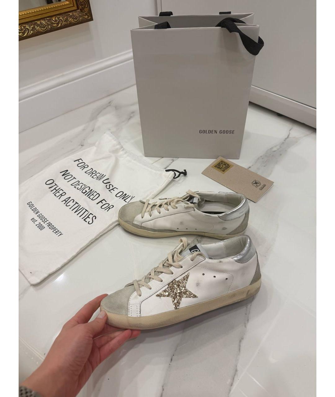 GOLDEN GOOSE DELUXE BRAND Белые кожаные кроссовки, фото 3
