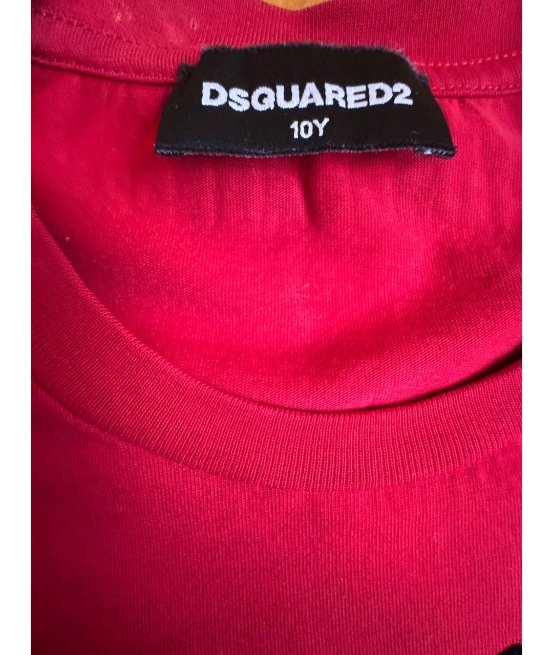 DSQUARED2 Красный хлопковый детская футболка / топ, фото 3