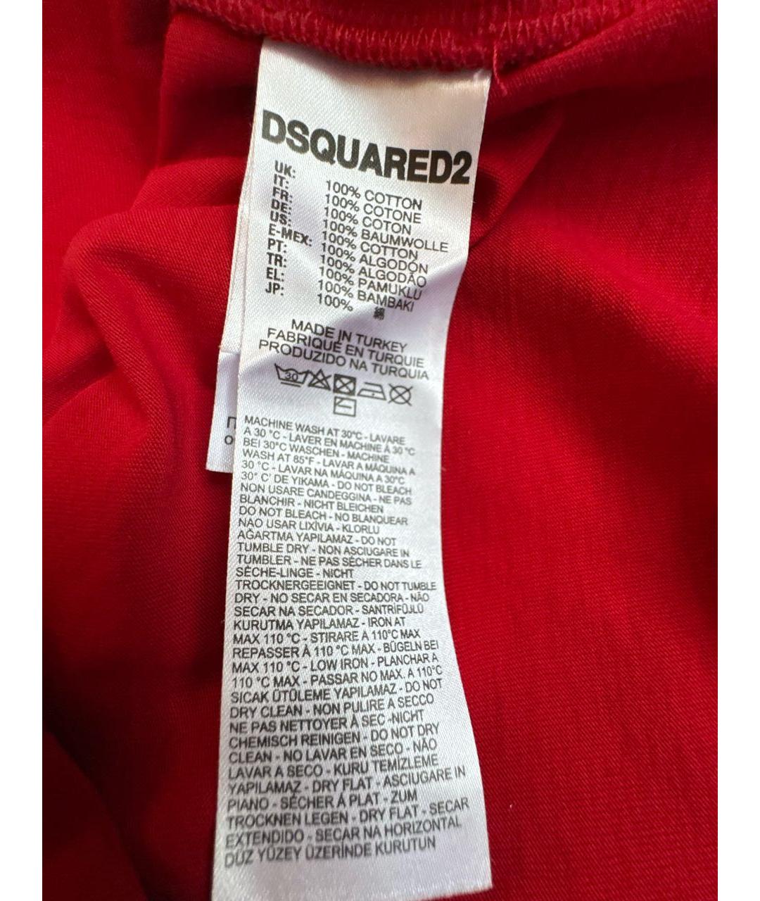 DSQUARED2 Красный хлопковый детская футболка / топ, фото 4