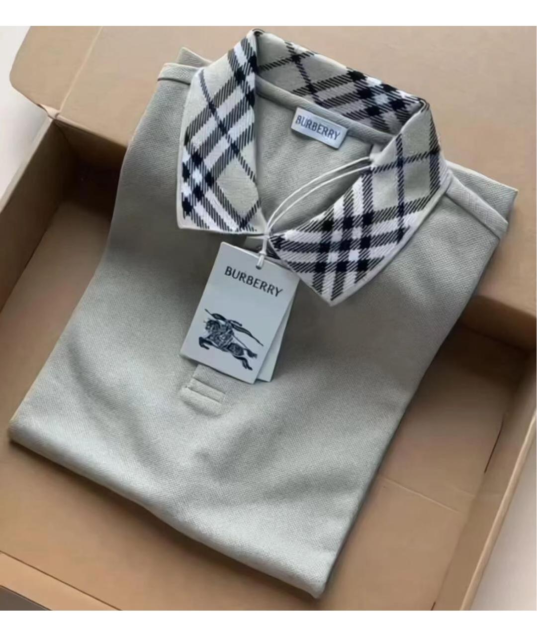 BURBERRY Бежевое поло с коротким рукавом, фото 6