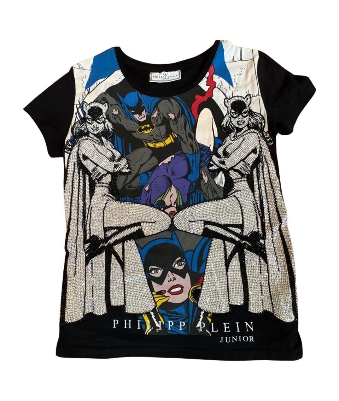 PHILIPP PLEIN Черная хлопковая детская футболка, фото 1