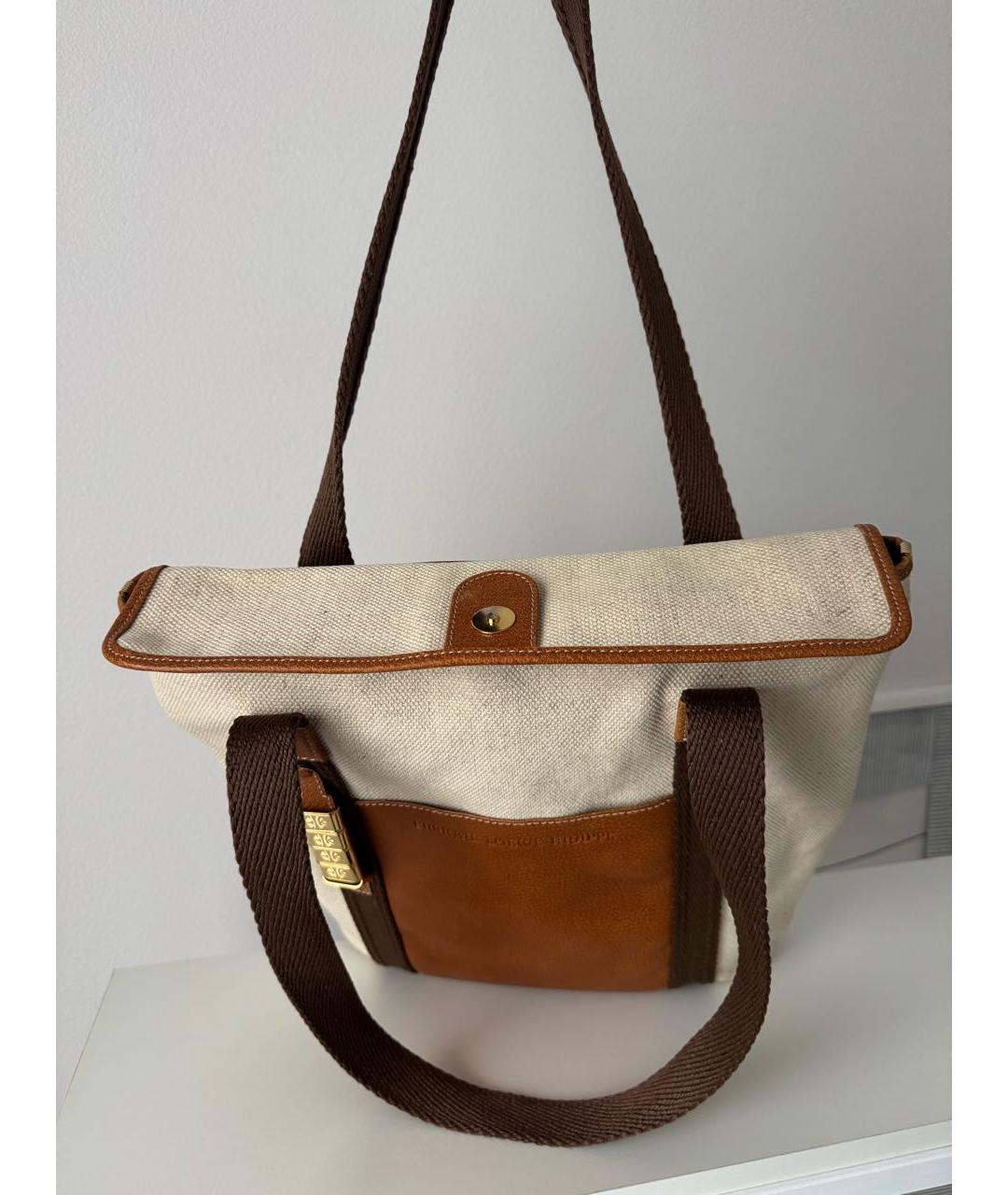 LOEWE Бежевая хлопковая сумка тоут, фото 6
