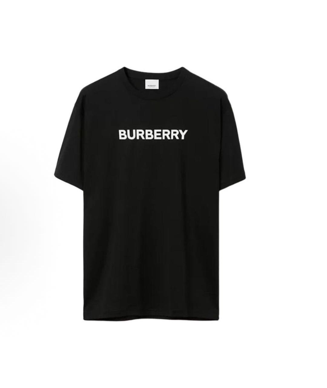 BURBERRY Черная хлопковая футболка, фото 9