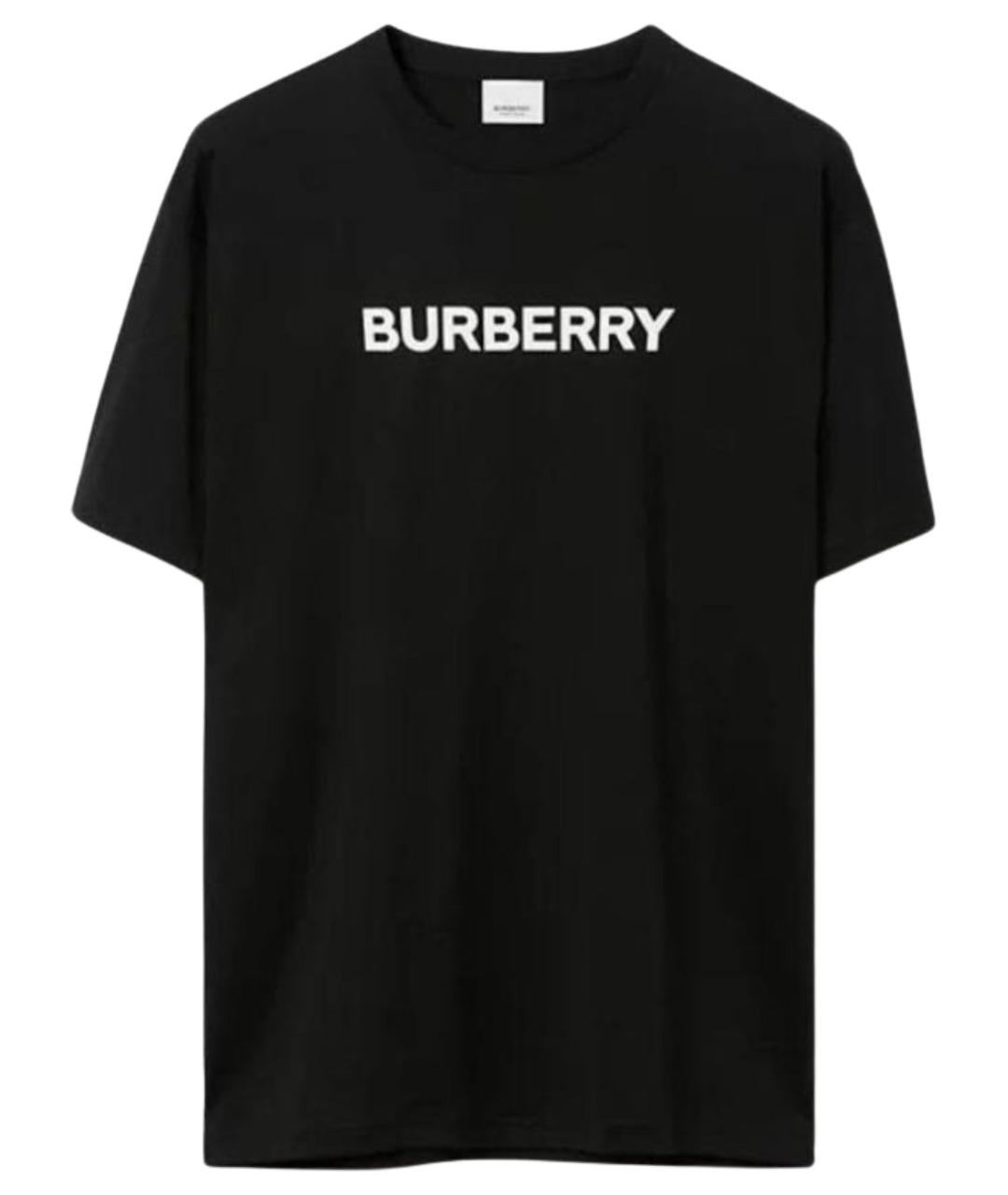 BURBERRY Черная хлопковая футболка, фото 1